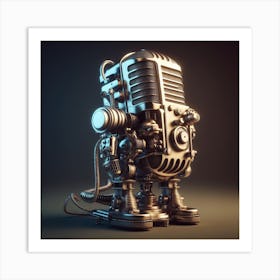 Vintage Microphone Art Print