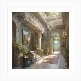 Hallway Of A Castle Art Print Art Print