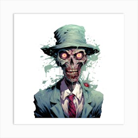 Zombie In A Suit 1 Art Print