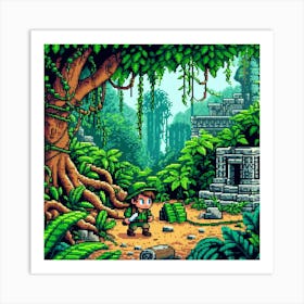 8-bit jungle exploration 2 Art Print