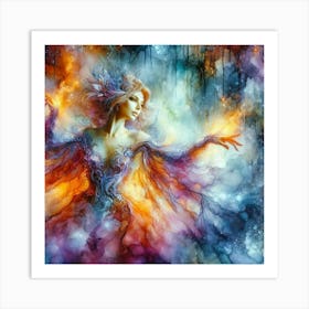 Mystical Woman In The Sky Art Print