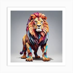 Geometric Lion Art Print