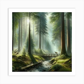 Deer In The Forest 11 Art Print