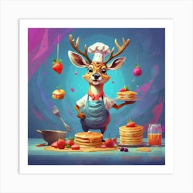 Chef Deer 11 Art Print