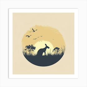 Kangaroo Silhouette 1 Art Print