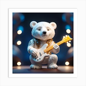 Teddy Bear Playing Guitar Art Print