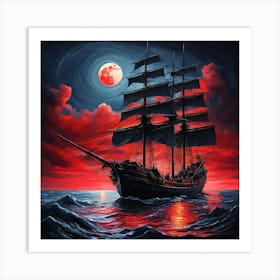 Ship At Sea 1 Art Print