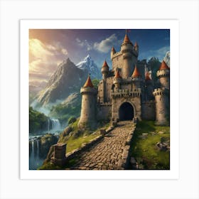 Castle In The Mountains Art Print