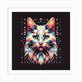 Geometric Cat Art Print