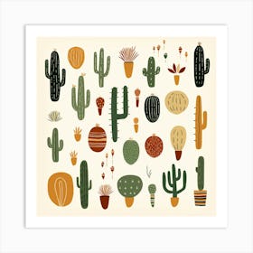 Cactus Set 1 Art Print