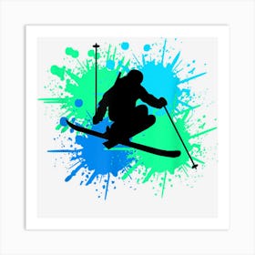 Powder To The People Skiing Art Print