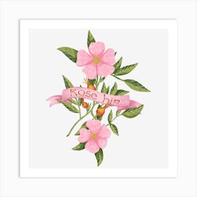 Rosehip pink flower Art Print