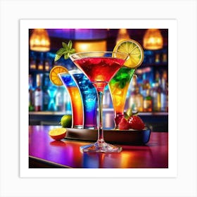 Colorful Drinks In A Bar 2 Art Print