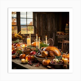 Thanksgiving Table 3 Art Print