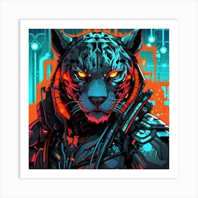 Cyber Tiger Art Print