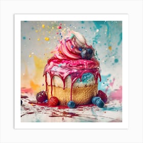 Colorful Cupcake Art Print