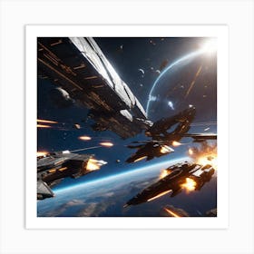 Space Battle Art Print