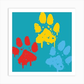 Dog Paw Prints Art Print