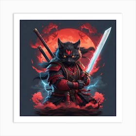 Samurai Cat Art Print