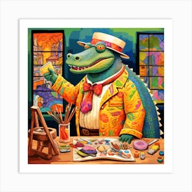 Alligator Artist Art Print