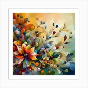 Flowers oil painting abstract painting art 11 Art Print