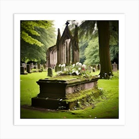 Remembrance Vintage Tomb Landmark Beautiful Plant Headstone Culture Old Architecture Rest (1) Art Print