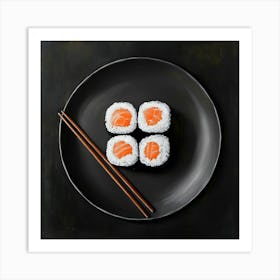 Sushi And Chopsticks Art Art Print