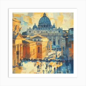 A Vatican City Oil Painting Illustration 1720445151 4 Art Print