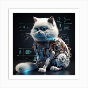 Robot Cat Art Print