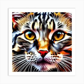 Portrait Of Cat Art Print