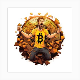 Bitcoin Man 2 Art Print