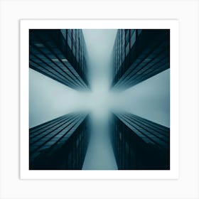 Skyscrapers Cross Art Print