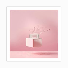Jar Of Cream On Pink Background Art Print
