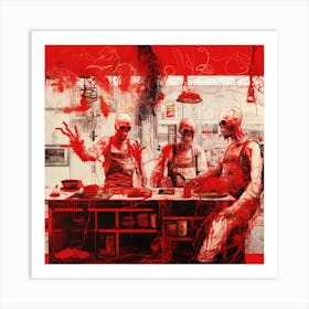 Zombies In The Kitchen 2 Art Print