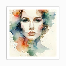 Watercolor Portrait Of A Woman 6 Art Print