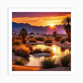 Sunset In The Desert 12 Art Print