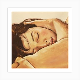 Girl Hugs Her Boyfriend Art Print