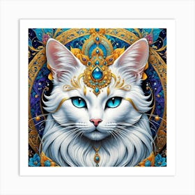 Cat With Blue Eyes rgh Art Print