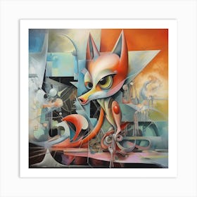 Abstract Fox 1 Art Print