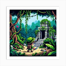 8-bit jungle exploration Art Print