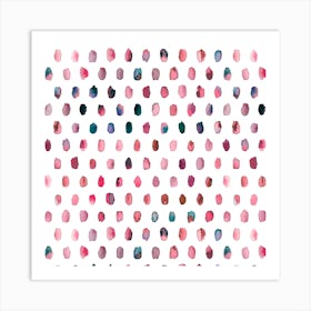 Palette Dots Pink Square Art Print