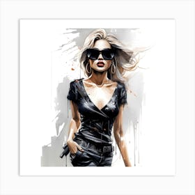 Girl In Sunglasses Art Print