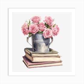 Roses In A Bucket 11 Art Print