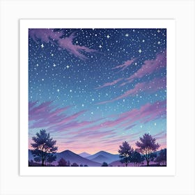 Night Sky With Stars Art Print