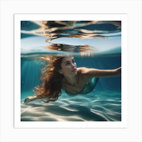 Mermaid Under The Sea Art Print