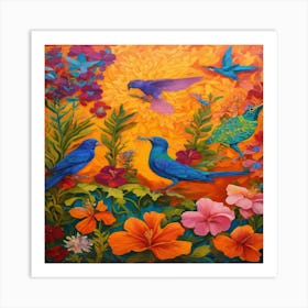 Birds Of Paradise Art Print