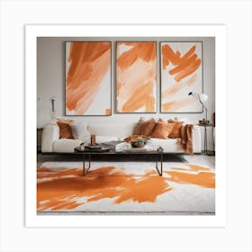 Orange Abstract Painting 1 Art Print