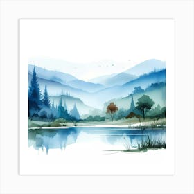 Watercolor Landscape 8 Art Print