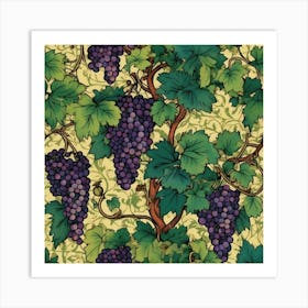 william morris grapes on vine Art Print