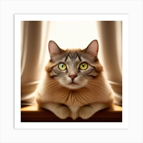 Cat On A Window Sill Art Print